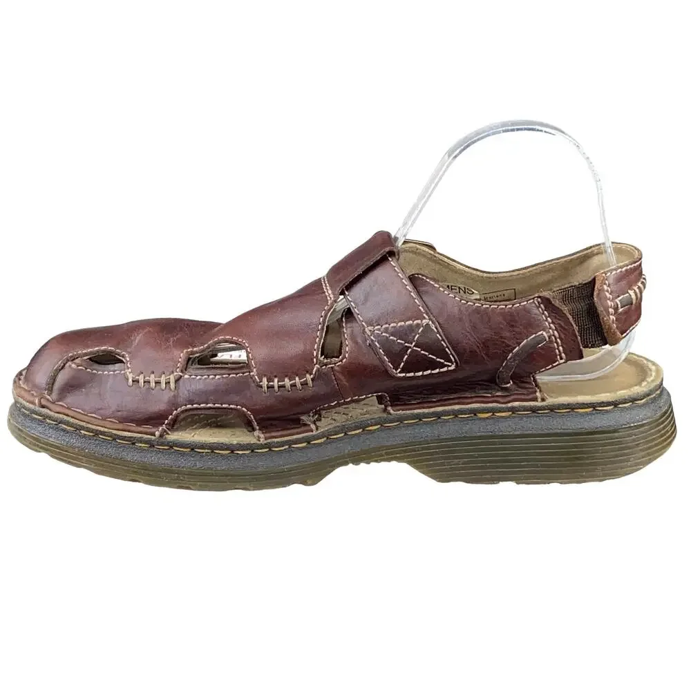 Vintage Dr. Martens Mens Brown Leather Strappy Clog Sandals Size US 11